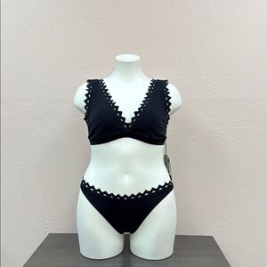 Black Scalloped Bikini Set